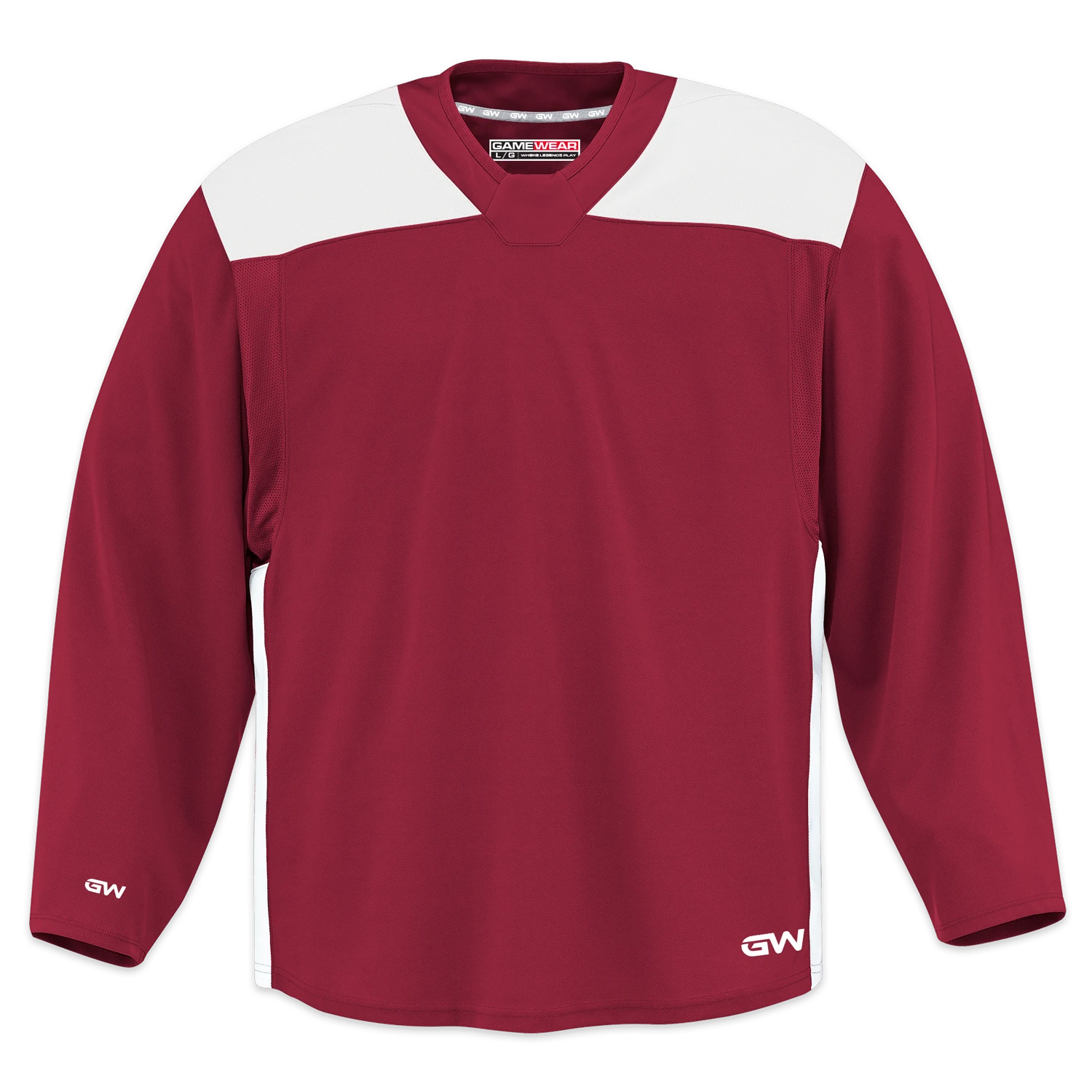 GameWear GW6500 ProLite Series Junior Hockey Practice Jersey - Crimson / White 1 GameWear GW6500 ProLite Series Junior Hockey Practice Jersey - Crimson / White